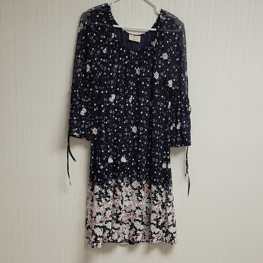 Ember Floral Black Dress with Pink/white Accents PXL New whimsigoth church